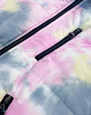 KOLOROWA KAMIZELKA DAMSKA RÓŻOWO-SZARA (1748)