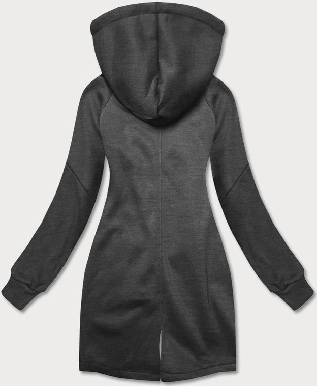 Bluza damska z łączonych materiałów grafitowa (amg-28)