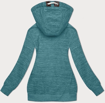 Damska polarowa bluza z kapturem turkus melanż (2312)