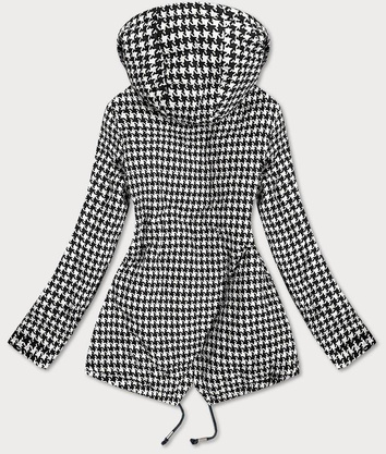 DWUSTRONNA KURTKA PARKA DAMSKA GRANAT-PEPITKA (B9761)