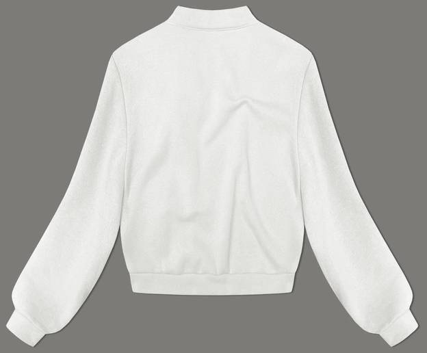 Dzianinowa bluza z różami ecru (16023)