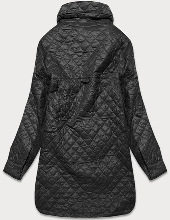 Cienka kurtka damska z kołnierzem czarna (jin225)