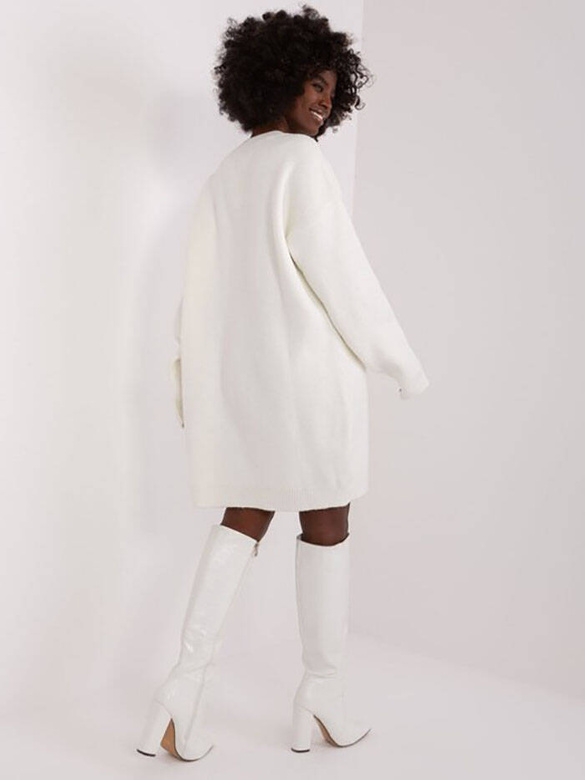 Swetrowa sukienka oversize Rue Paris ecru (0568)