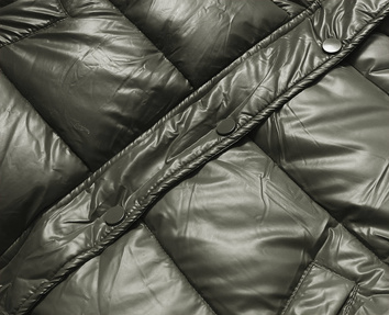Krótka kurtka puchowa typu crop khaki (d2-3831-22)