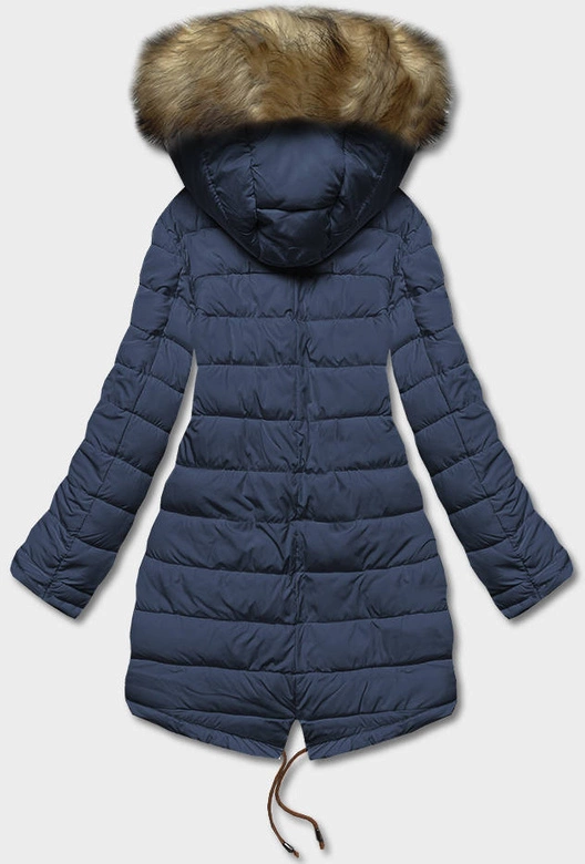 Dwustronna kurtka damska zimowa karmel-granat (2M-21508)