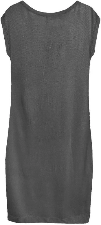 SWETERKOWA SUKIENKA Z CEKINAMI GRAFITOWA (1170)