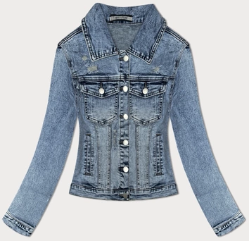 Klasyczna kurtka damska jeans niebieska (W025-B)