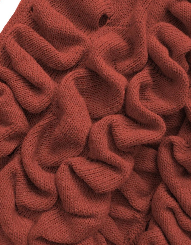 SWETER Z MARSZCZENIAMI I DZIURAMI CEGLASTY (126ART)