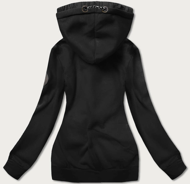 Bluza damska z ozdobnym kapturem czarna (AMG725-2)