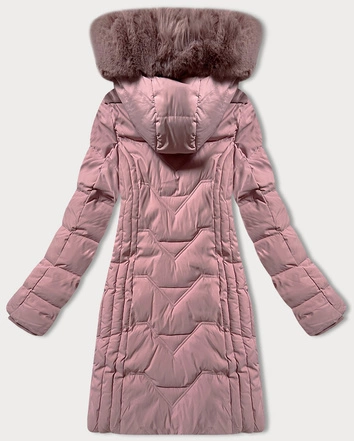 Kurtka zimowa z odpinanym kapturem pudrowy róż S'west (R8199-51)