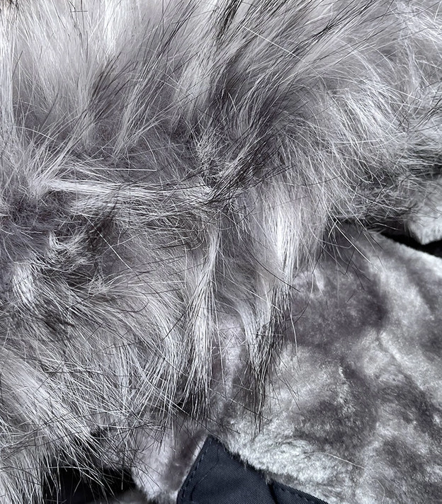 PARKA DAMSKA ZIMOWA Z FUTERKIEM GRANAT-SZARY (B532-3070)