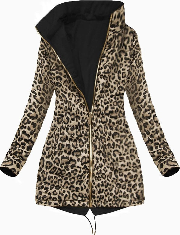 DWUSTRONNA PARKA Z KAPTUREM CZARNA (W304-1)