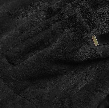 Krótka kurtka damska futro czarna (R8050-1)