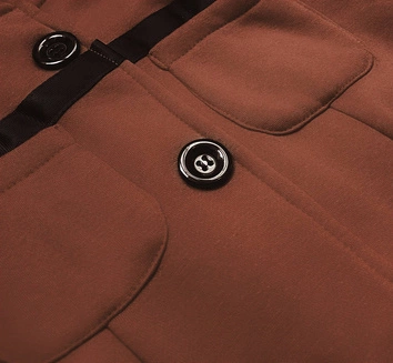 Krótka bluza rozpinana damska brązowa (AMG-63)