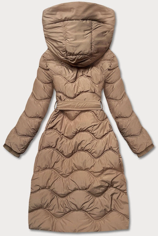 Rozkloszowana kurtka damska beżowa (ag2-j81)