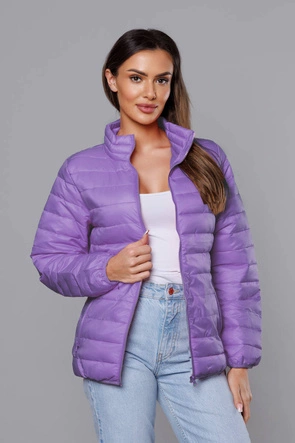 Lekka pikowana kurtka damska jasny fiolet (58M23037-37)
