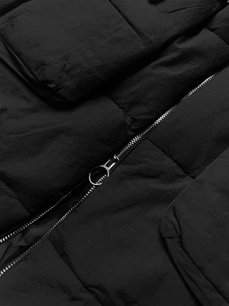 Oversizowa zimowa kurtka damska czarna (736art)