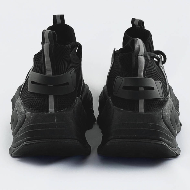 Tekstylne sneakersy damskie czarne (ra16)