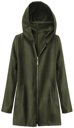 MINIMALISTYCZNY PŁASZCZ Z KAPTUREM KHAKI (199ART)