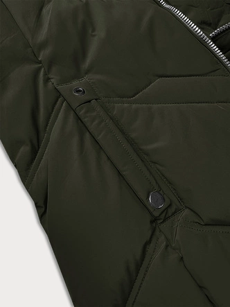 Kurtka zimowa damska plus size z kapturem S'west khaki (B8300-11)