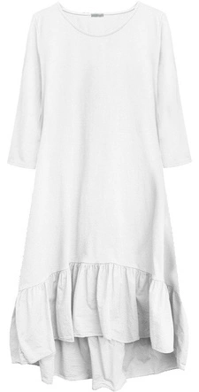 BAWEŁNIANA SUKIENKA OVERSIZE BIAŁA (403ART)