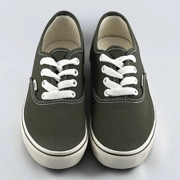Sznurowane tenisówki damskie khaki (a8865)