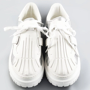 Damskie buty sportowe z nakładką na sznurowadła srebrno-białe (ra2049)