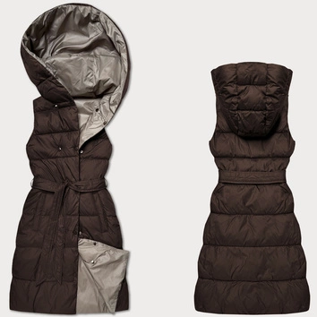 Dwustronna kamizelka puchowa Minority czekolada-beż (P3-6016-103+62)