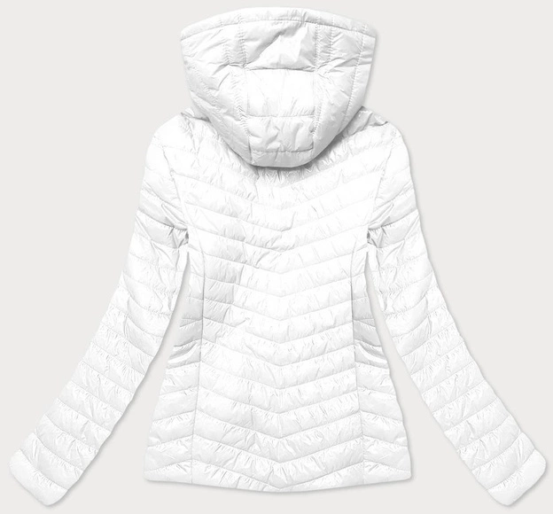 BŁYSZCZĄCA KURTKA DAMSKA BIAŁA (6380)