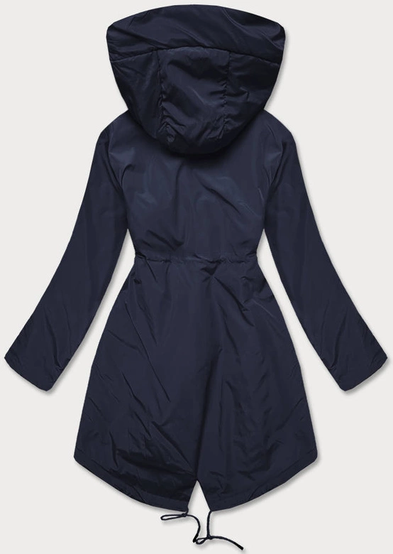 PROSTA KURTKA DAMSKA ZE SKOŚNYMI KIESZENIAMI GRANATOWA (HS-1832)