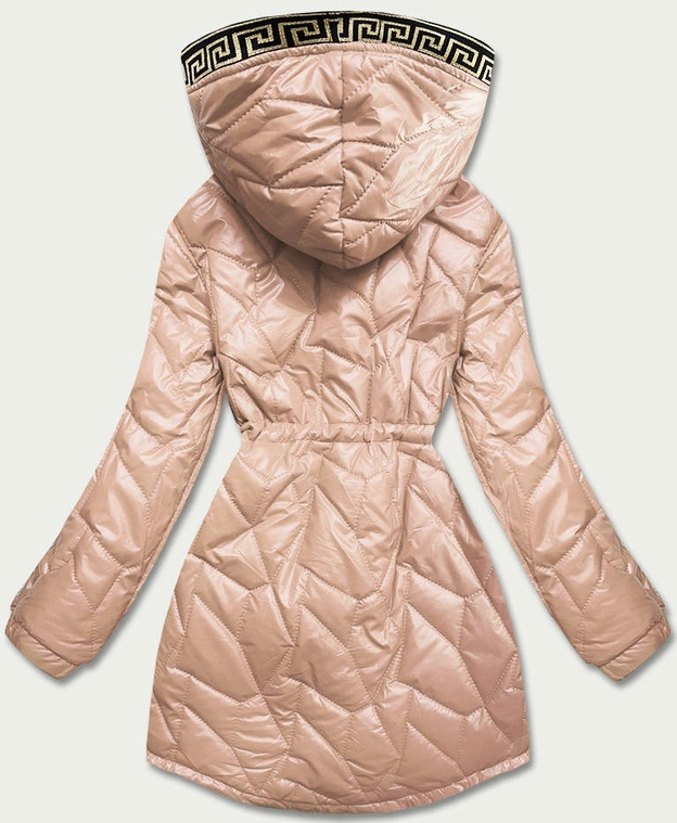 Kurtka damska z ozdobnym pikowaniem beżowa (br8101-101)