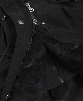 DAMSKA PARKA ZIMOWA Z FUTREM CZARNA (B9550)