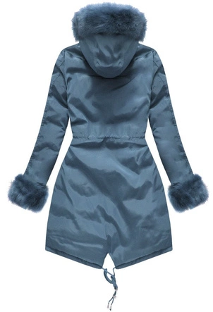 DWUSTRONNA KURTKA Z KAPTUREM NIEBIESKA (PM7210-30)