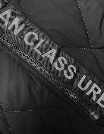 Pikowana kamizelka damska z ozdobną taśmą czarna (16M9118-392)