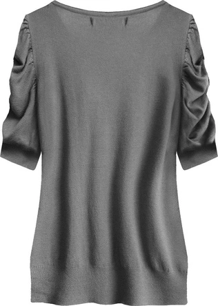 SWETER Z BUFIASTYMI RĘKAWAMI CIEMNOSZARY (1529)