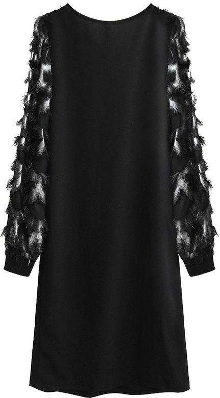 PROSTA SUKIENKA Z FRĘDZLAMI CZARNA (520ART)