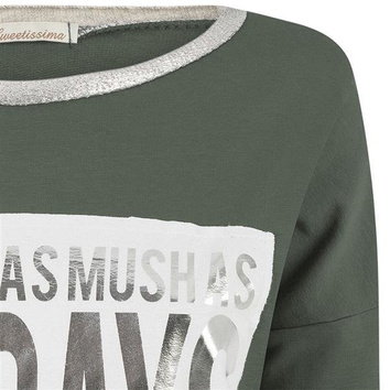 BLUZKA Z NAPISEM KHAKI (50852)