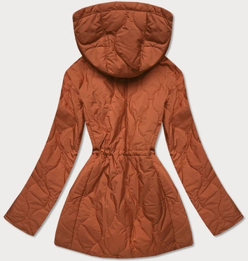 Pikowana kurtka dwustronna damska rudo-czarna (mhm-w589)