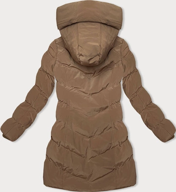 Zimowa kurtka z kapturem brązowa (2M-023)