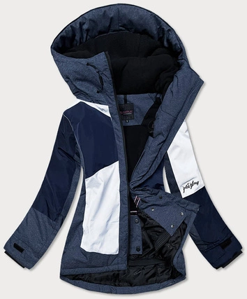 DAMSKA KURTKA ZIMOWA NARCIARSKA GRANATOWO-BIAŁA (B2359)