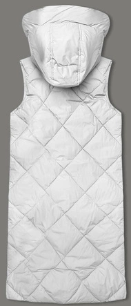 Długa kamizelka damska oversize biała (5M3165-281)