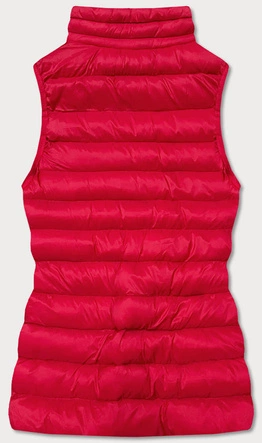 Krótka kamizelka pikowana damska ciemnoczerwona (23077-275)