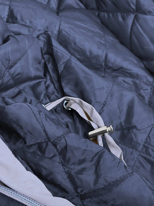 KURTKA DAMSKA Z KAPTUREM NIEBIESKA (B2660-36032)