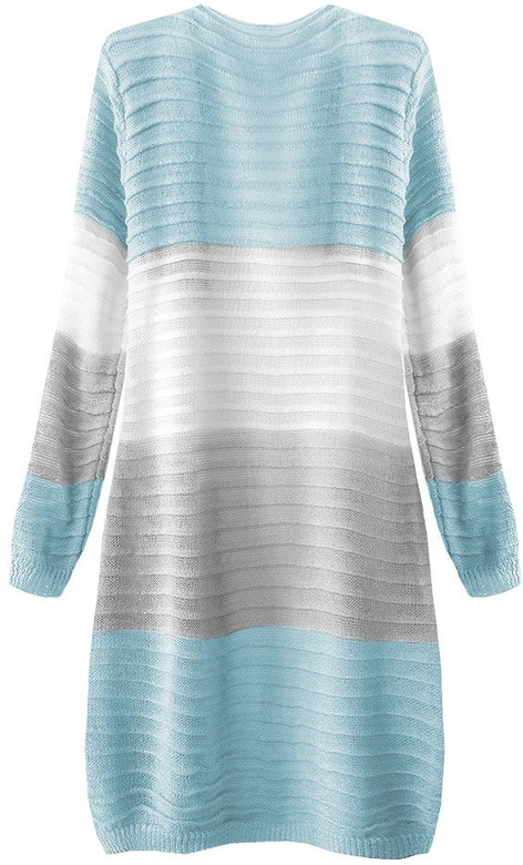 PRĄŻKOWANY KARDIGAN BŁĘKITNO-BIAŁY (222ART)