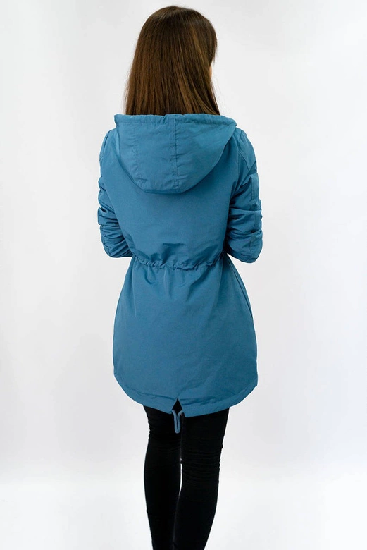 DWUSTRONNA PARKA Z KAPTUREM NIEBIESKO-GRANATOWA (W302)