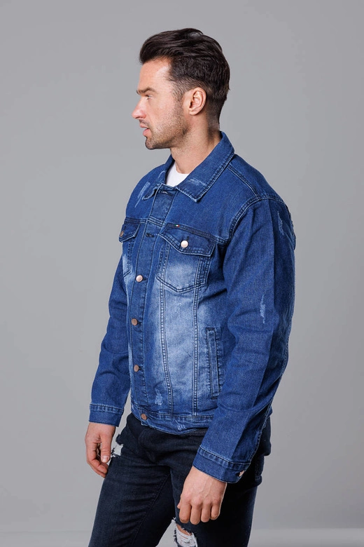 Jeansowa kurtka męska granatowa (MJ525BS)