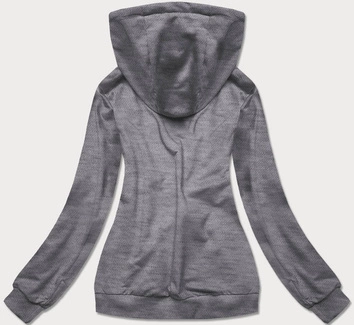 Cienka damska bluza kangurka ciemny szary  (W06-5)