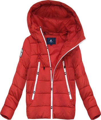 KRÓTKA KURTKA Z KAPTUREM CZERWONA (M8-526)