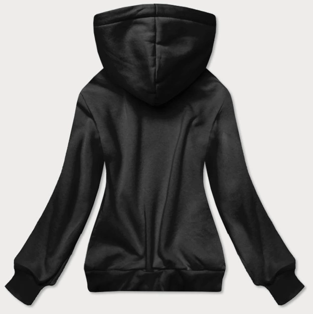 Krótka bluza damska z nadrukiem czarna (26016)