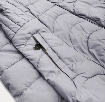 CIENKA PIKOWANA KURTKA DAMSKA SZARA (68-1939)